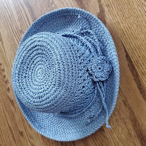 Sun N Sand Paper Crochet Blue Lightweight Sun Hat - Picture 1 of 4